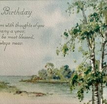 A Happy Birthday Greeting Postcard 1910s Waterside Trees Poem PCBG3D - $19.99