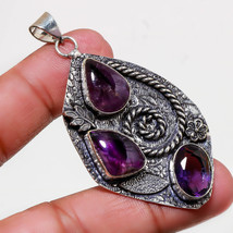 African Amethyst Cut &amp; Cab&#39;s Gemstone Handmade Gift Pendant Jewelry 2.80&quot; SA 585 - £4.78 GBP