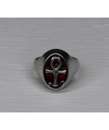 Life Cartouche Ankh Ring Size 7 Alchemy Gothic English Pewter - £44.56 GBP