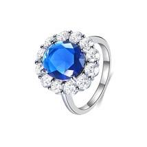 Classic Blue Sapphire Round Cut Engagement Ring - £61.92 GBP