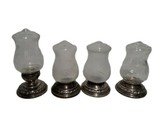 4 Vintage Sterling Silver/Glass Quaker #706 703 Salt &amp; Pepper Shakers - £23.26 GBP
