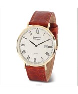 Hammacher Schlemmer The World&#39;s Thinnest Calendar Watch Leather Wristband - $116.92 CAD