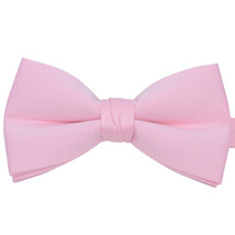 Boy&#39;s 1.5&quot; Poly Satin Banded Bow Ties - Pink - £5.53 GBP