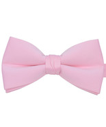 Boy&#39;s 1.5&quot; Poly Satin Banded Bow Ties - Pink - £5.44 GBP