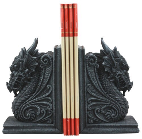 Dragonstone Gothic Guardian Of Bibliography Dragon Bookend Set of Two Figurine Item image 2