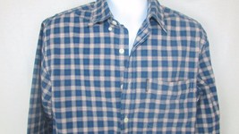  Abercrombie &amp; Fitch Blue red plaid button down shirt Medium Men&#39;s heavy... - £7.81 GBP