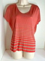 Banana Republic Factory Womens Sz XS Orange Gray Cap Sleeve Tee Shirt Top - £5.88 GBP