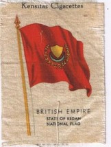 British Empire State Of Kedah National Flag Kensitas Cigarettes Silk Trade Card - £3.15 GBP