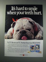 1991 Milk-Bone T.C. Biscuits and T.C. Rawhide Strips Ad - It&#39;s hard to smile - £14.78 GBP
