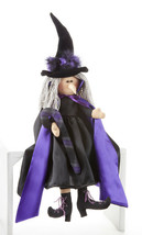 Witch Doll w Cane Black n Purple Sateen 25&quot; Delton Halloween NWT - £27.97 GBP