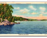 Scene On Lake Huron Michigan MI UNP Linen Postcard Y13 - $3.91