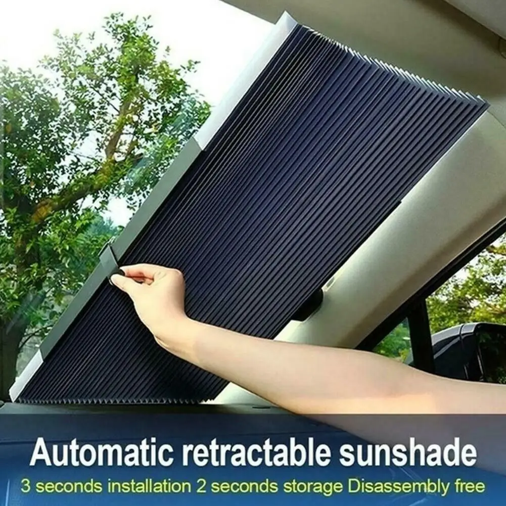 Auto Retractable Car Windshield Sun Shade Extension UV Sun Visor Protector Cur - £17.35 GBP