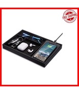 Compact Wireless Charging Valet Tray in Black - Personalized Organizer f... - $984.88 MXN