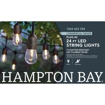 Hampton Bay 24FT String Lights Commercial Grade Indoor/Outdoor with 12 L... - $29.69