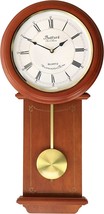 Bedford OLIVIA 24.5&quot; Cherry Wood Chiming Swinging Pendulum Wall Clock w ... - £94.14 GBP