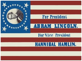 9037.Abraham Lincoln for president.Campaign flag.POSTER.decor Home Office art - £13.66 GBP+