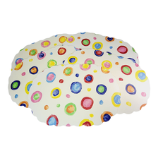 Abstract Painted Polka Dot Placemats 5 Piece Set 12 x 19 Inch Ruffled Edge Vinyl - £22.15 GBP