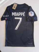 Kylian Mbappe PSG Paris Saint Germain Match Slim Blue Home Soccer Jersey 2022-23 - £86.64 GBP