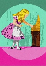 Pepita Needlepoint Canvas: Alice in Wonderland with Key, 7&quot; x 10&quot; - £39.31 GBP+