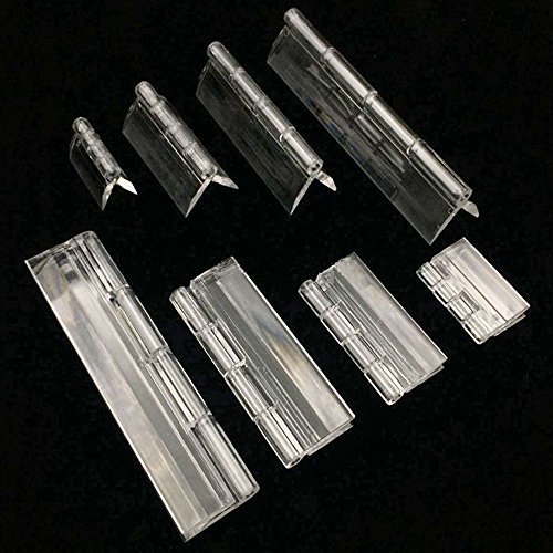 Bluemoona 10 Pcs - Acrylic Plastic Folding Hinges Plexiglass Cabinet Hinges Door
