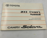 2001 Toyota Camry Solara Owners Manual Handbook OEM L03B45075 - $35.98
