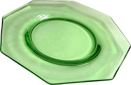 Depression Uranium Green Vaseline Glass Octagonal Salad Plate 7&quot; no chips cracks - £7.06 GBP