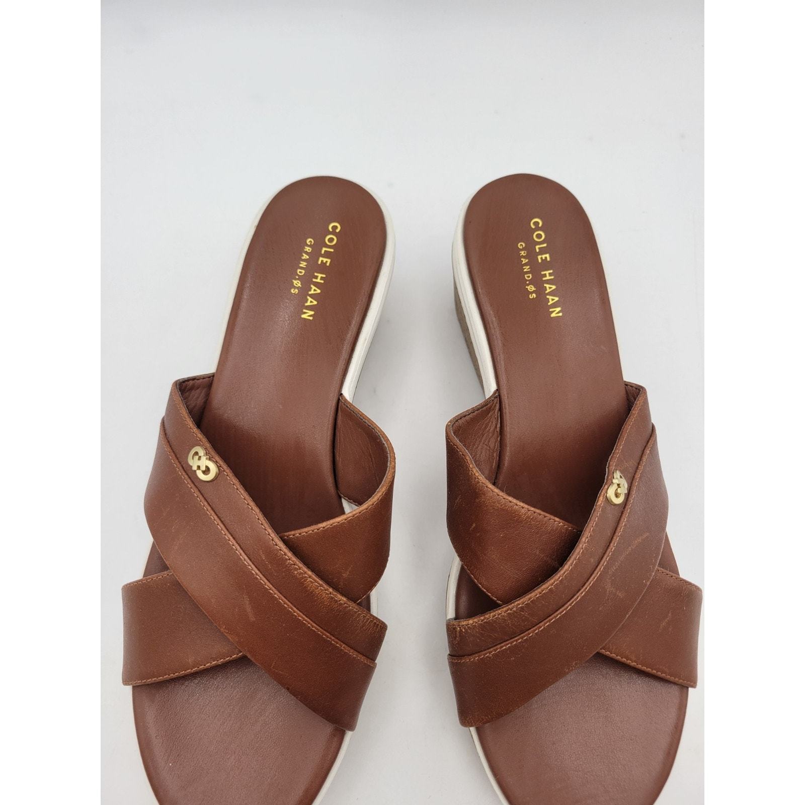 Cole Haan Briella Grand OS Brown Sandal Wedge Slide SZ 8 B Item image 4