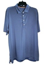 RLX Shirt Mens Large Blue Ralph Lauren Golf Polo Stretch Striped Colonial - $26.76