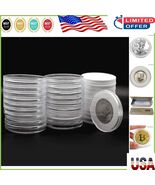 Clear Plastic Coin Capsules – 20-Pcs with Adjustable Size Foam for Coin ... - $280.06 MXN