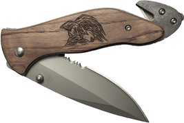 Knife - Rosewood Liner Lock Knife - Tribal Wolf - 138 - £23.06 GBP