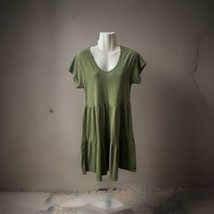 Matilda Jane  Day Knit Tiered Knee Lengt Dress Women’s Size Small Green boho - £15.46 GBP