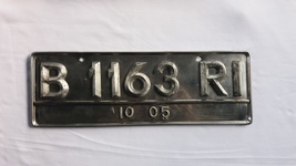 Used Stainless Steel Collectible License Car Plate B 1163 RI Indonesia 2005 (Fre - £60.32 GBP