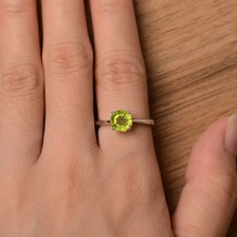 Certificado De Verde Natural Peridoto 925 Plata Ley Handmade Regalo Anillo Para - £42.49 GBP