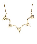 Celtic Trinity Star Collar Necklace Gold PVD Plate Surgical Stainless Steel - £13.30 GBP
