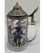Vintage Stained Glass Style Art Beer Stein Mug Pewter Lid W Germany Rare... - $39.80 CAD