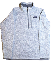 Patagonia Better Sweater Mens XL Grey Zip Fleece Pullover Fleece Lined - £41.05 GBP