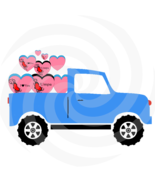 Hearts with Truck 6H-Digital Clipart-Art Clip-Gift Cards-Banner-Gift Tag... - $37.50 MXN