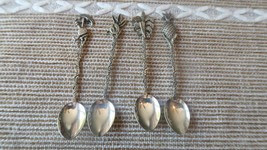 Set of 4 Vintage 900 Silver Southern Style Pineapple Aqua Fresca Spoons ... - £45.31 GBP