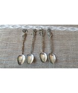 Set of 4 Vintage 900 Silver Southern Style Pineapple Aqua Fresca Spoons ... - £45.38 GBP