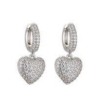 HECHENG, AAAAA Cubic Zirconia Women Heart  Earrings Ring Necklace Jewelry Set, C - £18.12 GBP
