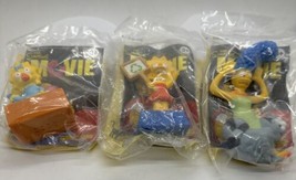 The Simpsons Movie 2007 Lot Of 3 Burger King Toys Maggie, Lisa &amp; Marge Sealed - £17.56 GBP