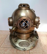 Marine Diving Helmet Solid Antique Brass U.S Navy Mark V Diving Divers Helmet - £162.23 GBP