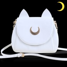 White/Black Sailor Moon Luna/Artemis Shoulder Bag Ladies Luna Cat Leather Handba - £53.65 GBP