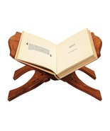 Wooden Hand Carved Holy Book Stand Figurine, Brown, 15x7 inch , 1 Piece - £28.67 GBP