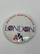 AA American Airlines Vintage Pin New Daily No Stop Serving LONDON - $9.49