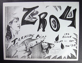 Canada kbd punk ZRO4 Turning Point Concert Poster/Flyer Toronto June 1979 - £19.60 GBP