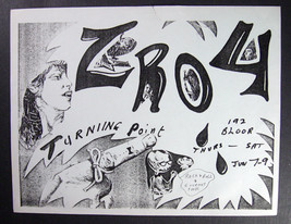 Canada kbd punk ZRO4 Turning Point Concert Poster/Flyer Toronto June 1979 - £19.33 GBP