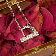 14k Gold Diamond Necklace, Solid Gold Necklace, Diamond Solitaire Necklace - £664.70 GBP+