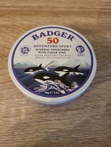 SPF 50 Adventure Sport Mineral Sunscreen Cream by Badger, 2.4 oz tin - £12.51 GBP