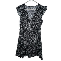 SHEIN Women&#39;s Privé Ruffle Trim Ditsy Floral Print Dress Black Size S - NEW - $11.03